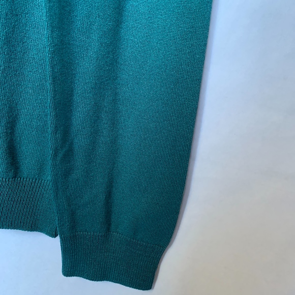 Zara Men's Teal V-Neck Sweater With Ribbed Trim - Picture 3 of 6
